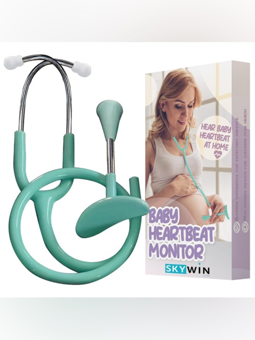 New SKYWIN FETOSCOPE FOR EARLY HEARTBEAT DETECTION AT HOME (GREEN)